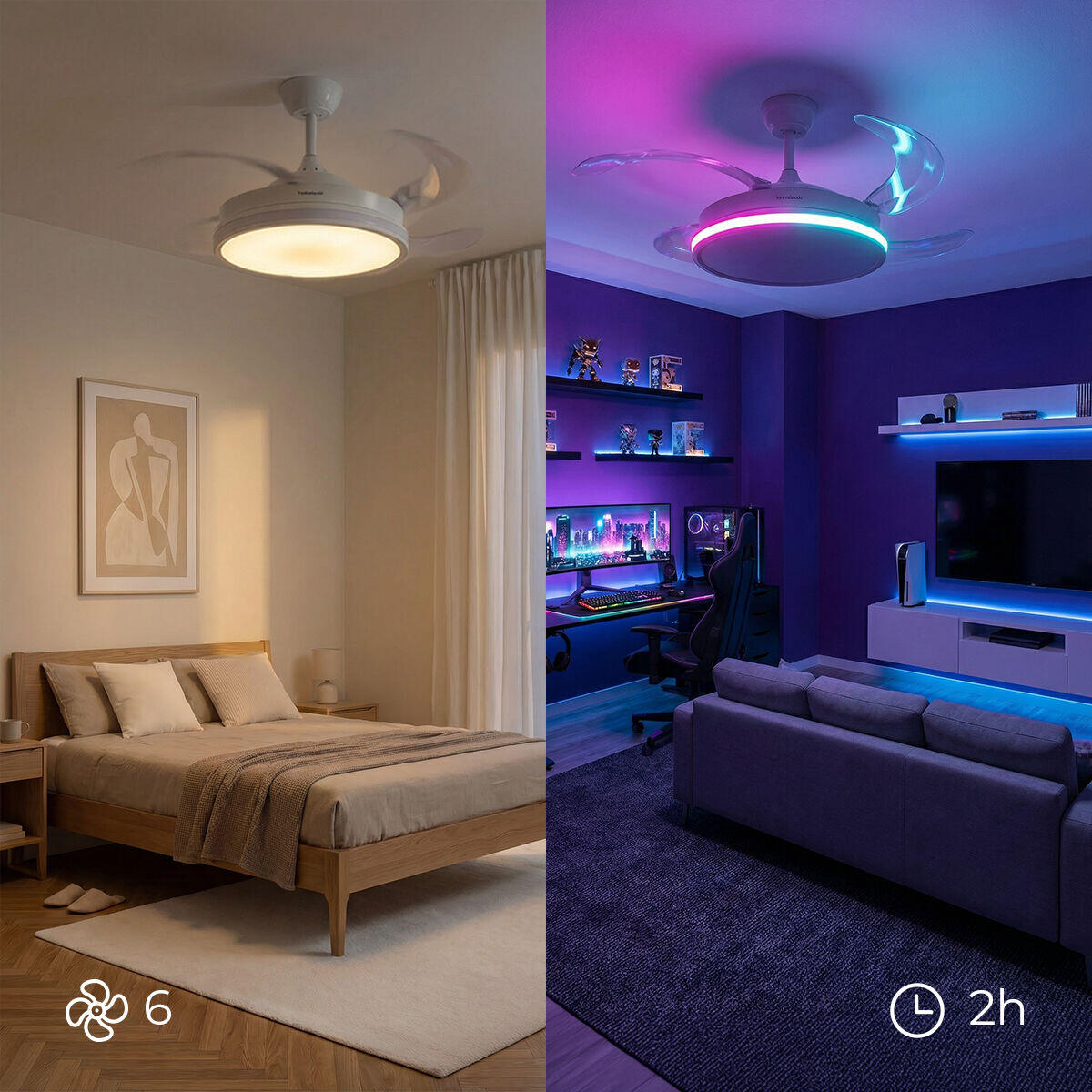 Ventilador de Techo con Luz LED