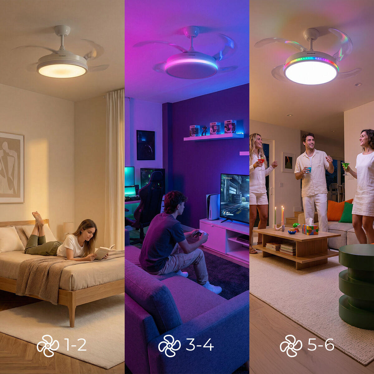 Ventilador de Techo con Luz LED